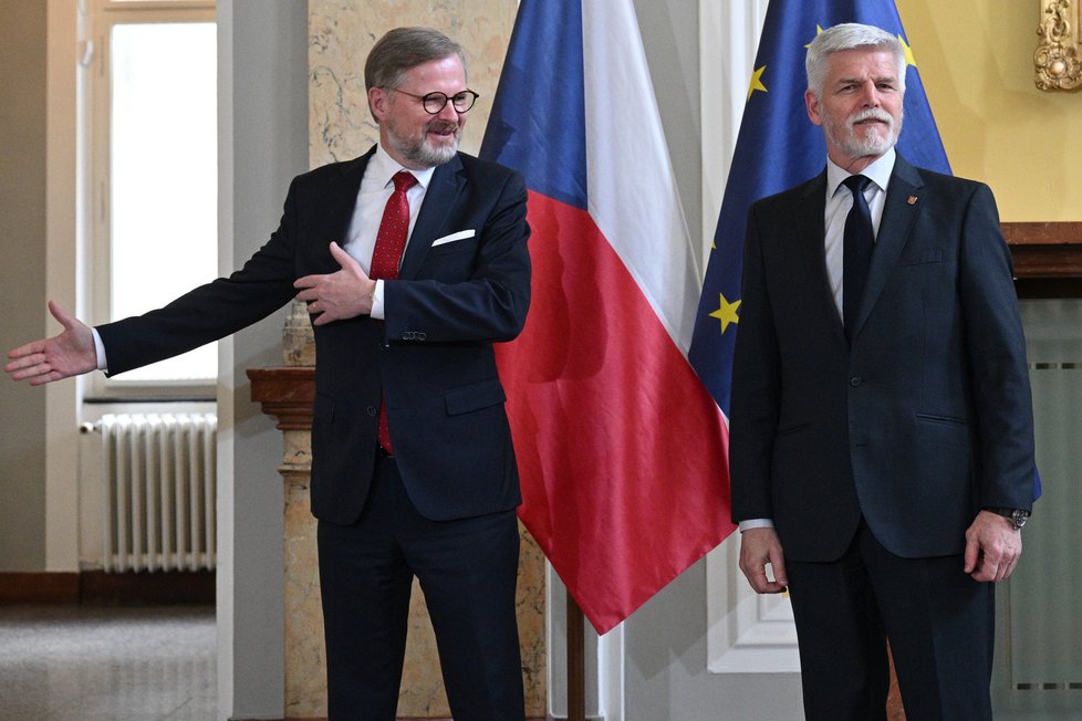 Zasedání Bezpečnostní rady státu: Premiér Fiala a prezident Pavel (12. 4. 2023)