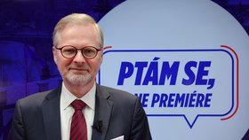Premiér Petr Fiala ve studiu Blesku. (4.4.2024)