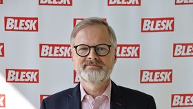 Premiér Petr Fiala (ODS) v zákulisí předvolebního rozhovoru pro Blesk