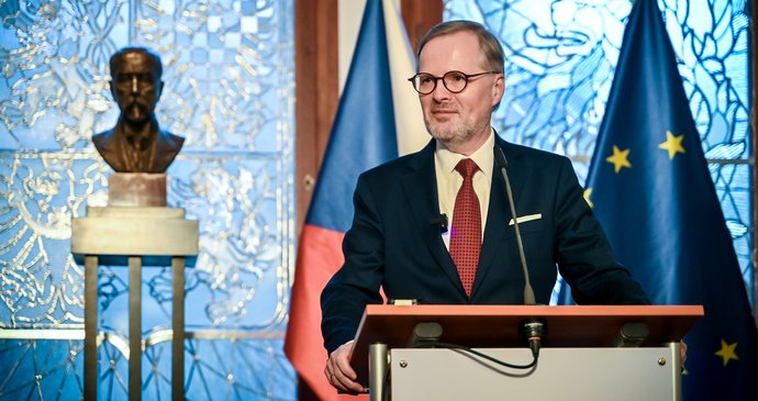 Premiér Petr Fiala (ODS) přijal šéfku Evropského parlamentu Robertu Metsolaovou (14. 2. 2024)