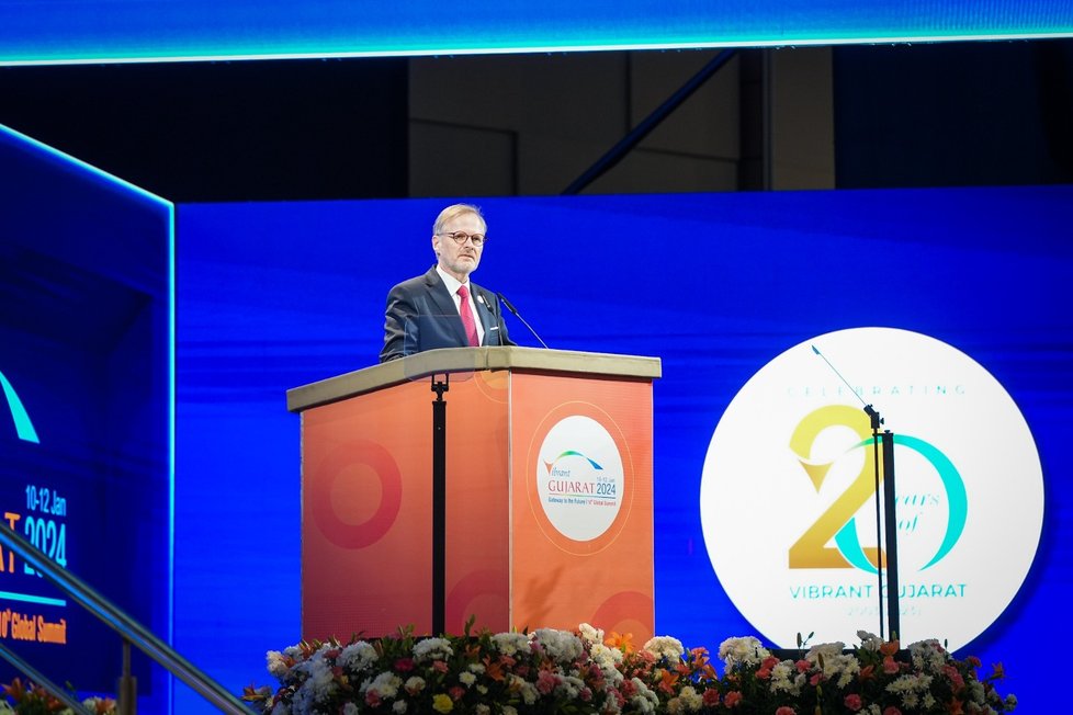 Český premiér Petr Fiala (ODS) vyrazil na summit do Indie (10. 1. 2024).