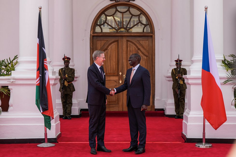 Premiér Petr Fiala jednal s keňským prezidentem Williamem Rutem (7. 11. 2023)