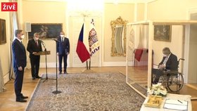 Prezident Zeman v Lánech jmenoval Petra Fialu  Premiérem (28.11.2021)