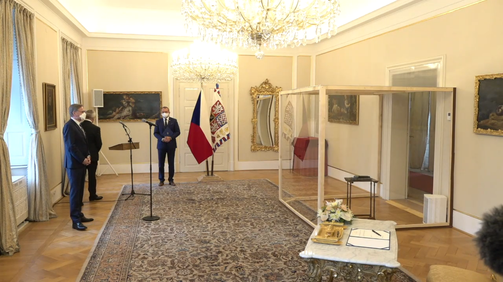 Petr Fiala (ODS) před jmenování premiérem v Lánech (28. 11. 2021)