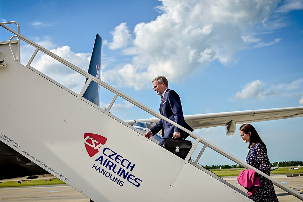 Premiér Petr Fiala (OSD) vyrazil do německého Berlína (8.6.2022).