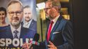 Šéf ODS Petr Fiala ve volebním štábu koalice Spolu Šéf ODS Petr Fiala ve volebním štábu koalice Spolu