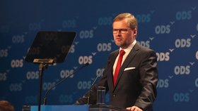 Předseda ODS Petr Fiala na programové konferenci 26. května v Líbeznicích u Prahy