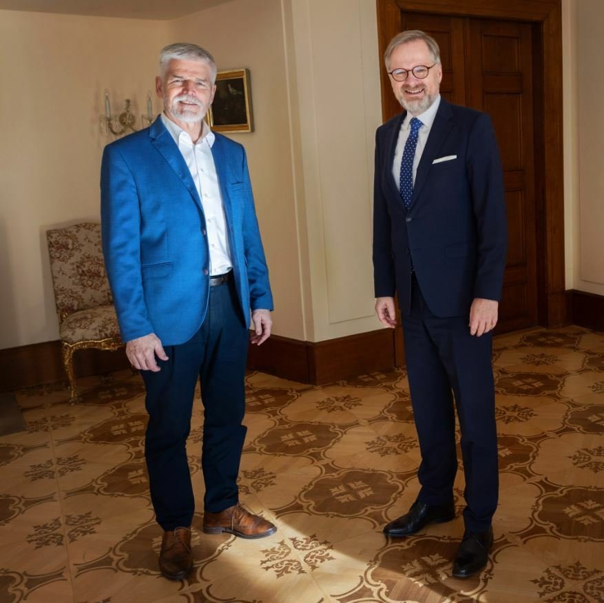 Schůzka premiéra Petra Fialy (ODS) a zvoleného prezidenta Petra Pavla (28.2.2023)