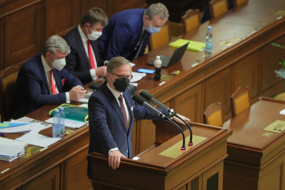 Předseda ODS Petr Fiala v poslanecké sněmovně