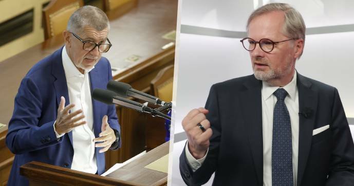 Andrej Babiš (ANO) vs Petr Fiala (ODS): Premiér v Blesku komentoval další kolo války o balíček