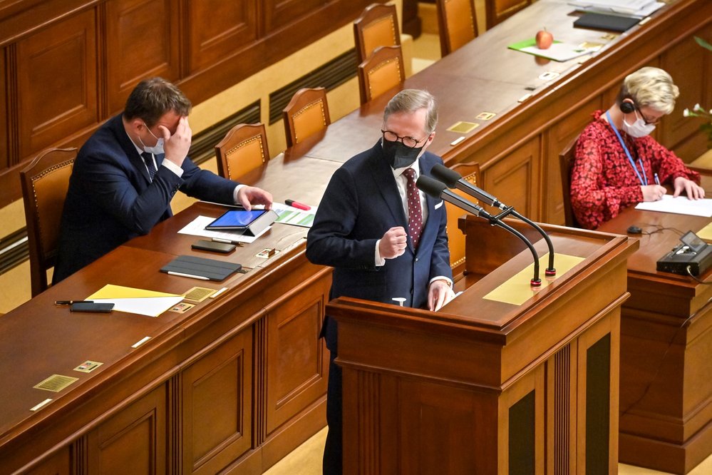 Jednání Sněmovny o dole Turow: Premiér Petr Fiala (ODS) (22.2.2022)