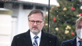 Premiér Petr Fiala (ODS) na první tiskové konferenci po jmenování (28. 11. 2021)