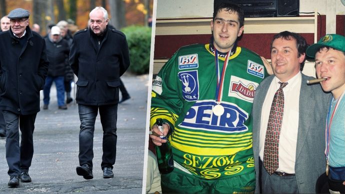 Exvsetínský boss Husička šokoval na pohřbu brankáře Čechmánka.