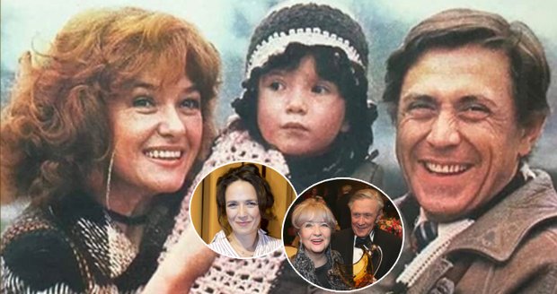 Manželé Kostkovi s dcerou na retro fotce