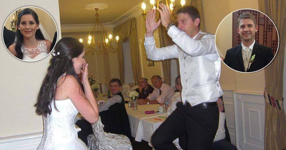Petr Mach si svatbu užil a na veselce juchal štěstím.