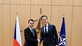 Petr Macinka v Bruselu se šéfem NATO Markem Ruttem (28.1.2026)
