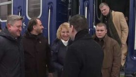 Filip Turek (vpravo) s Petrem Macinou na Ukrajině (9.1.2026)