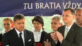 Premiéře Slovenska a Česka Robert Fico a Petr Nečas