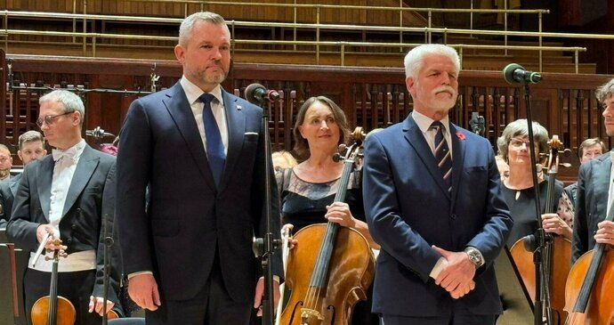 Petr Pavel a Peter Pellegrini zahájili koncert Státní filharmonie Košice v Praze (4. 11. 2025).