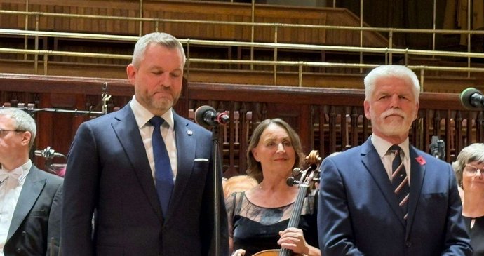 Petr Pavel a Peter Pellegrini zahájili koncert Státní filharmonie Košice v Praze (4. 11. 2025).