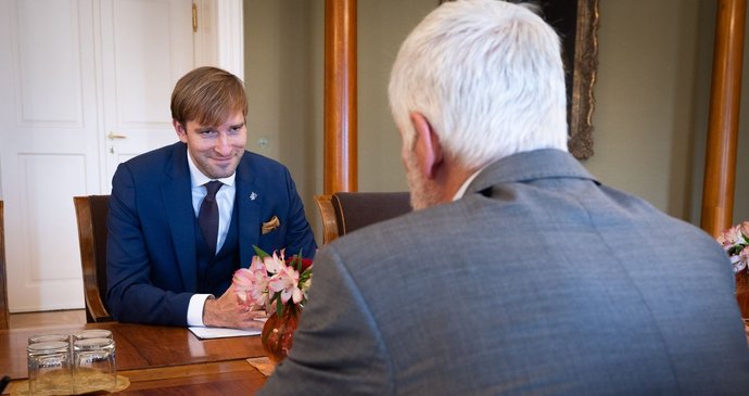 Ministr zdravotnictví Adam Vojtěch (ANO) u prezidenta Petra Pavla (8.9.2026)