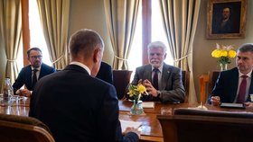 Prezident Petr Pavel na Pražském hradě jednal s šéfem hnutí ANO Andrejem Babišem (12. 11. 2025).