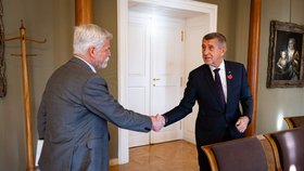 Prezident Petr Pavel na Pražském hradě jednal s šéfem hnutí ANO Andrejem Babišem (12. 11. 2025).
