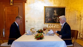 Novoroční oběd Petra Pavla s Andrejem Babiše na Hradě (7.1.2026)
