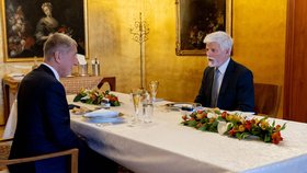 Novoroční oběd Petra Pavla s Andrejem Babiše na Hradě (7.1.2026)