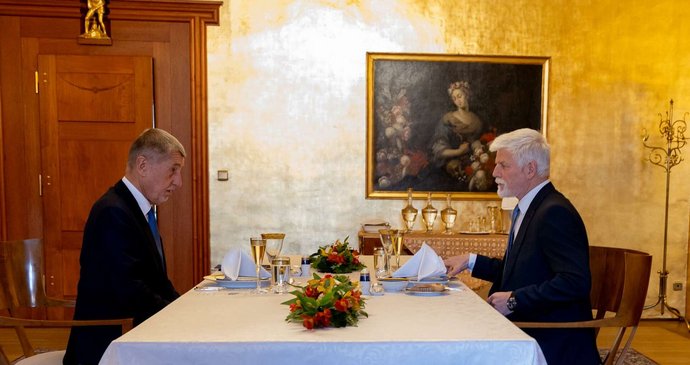 Novoroční oběd Petra Pavla s Andrejem Babiše na Hradě (7.1.2026)