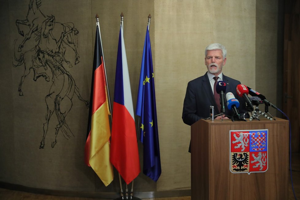 Prezident Petr Pavel na tiskové konferenci v Berlíně (21.3.2023)