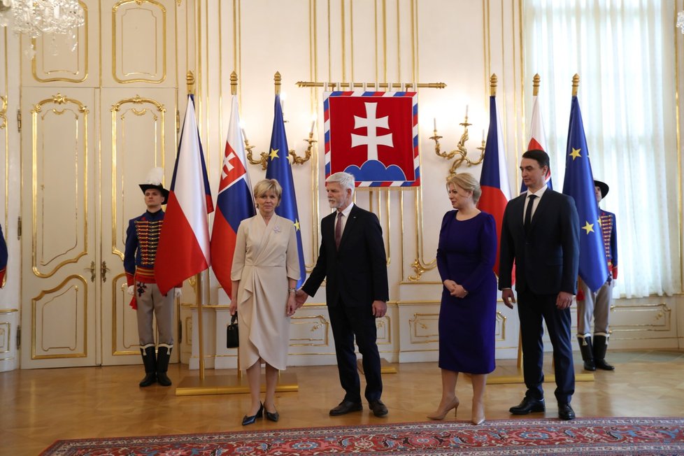Návštěva prezidenta Petra Pavla na Slovensku: Na snímku se slovenskou prezidentkou Zuzanou Čaputovou.(13.3.2023)