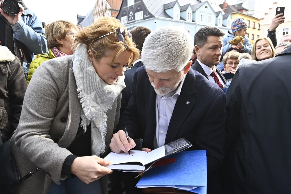 Zvolený prezident Petr Pavel v České Kamenici (23. 2. 2023)