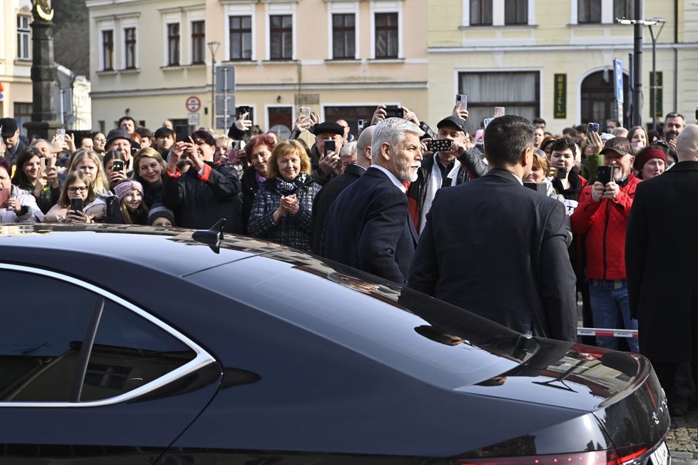 Zvolený prezident Petr Pavel v České Kamenici (23. 2. 2023)