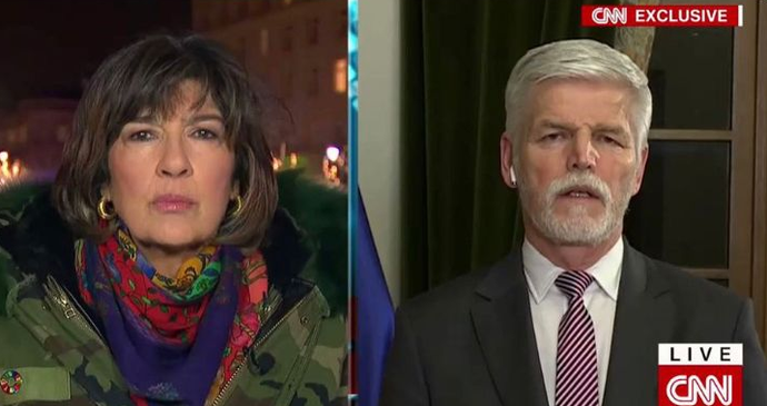 Prezident Petr Pavel při rozhovru pro americku CNN.