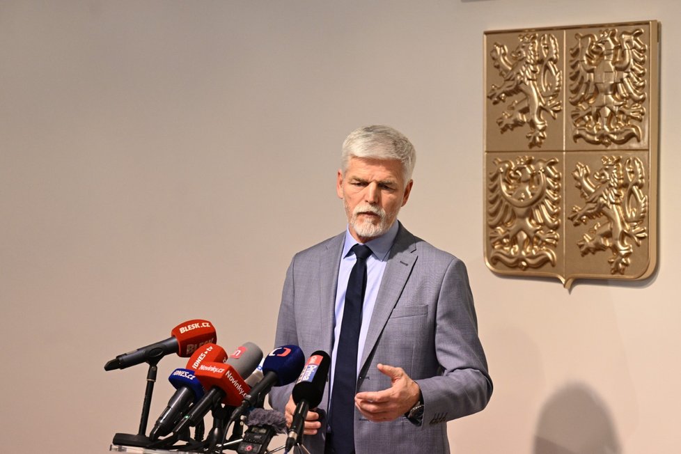 Prezident Petr Pavel na tiskové konferenci k valorizaci důchodů (15. 3. 2023)