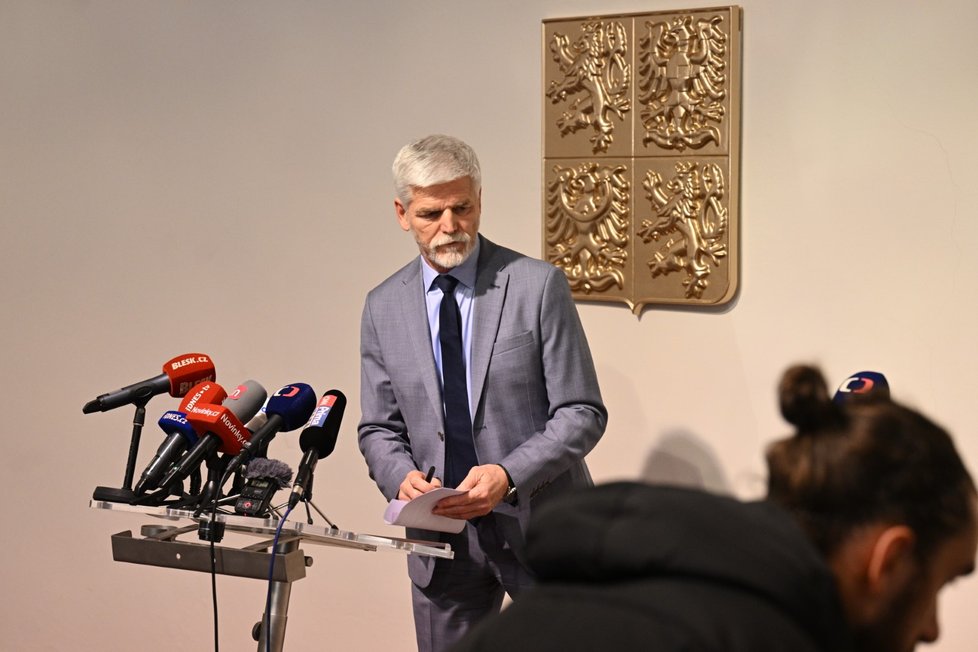 Prezident Petr Pavel na tiskové konferenci k valorizaci důchodů (15. 3. 2023)