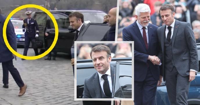 Emmanuel Macron v Praze: S Petrem Pavlem i jaderným kufříkem