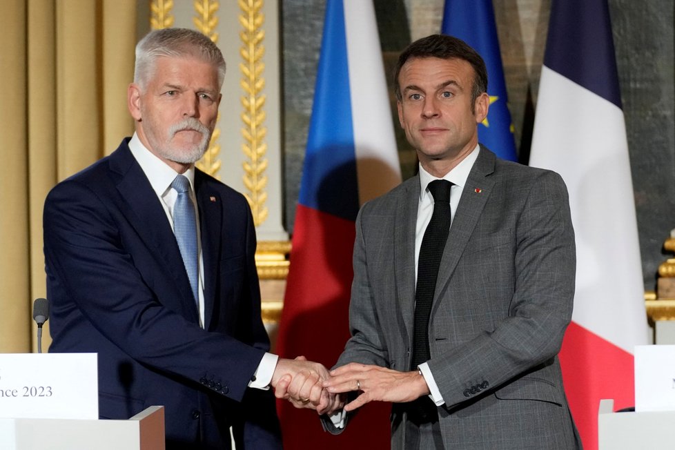 Prezident Petr Pavel se v Paříži setkal s francouzským prezidentem Emmanuelem Macronem (20. 12. 2023).