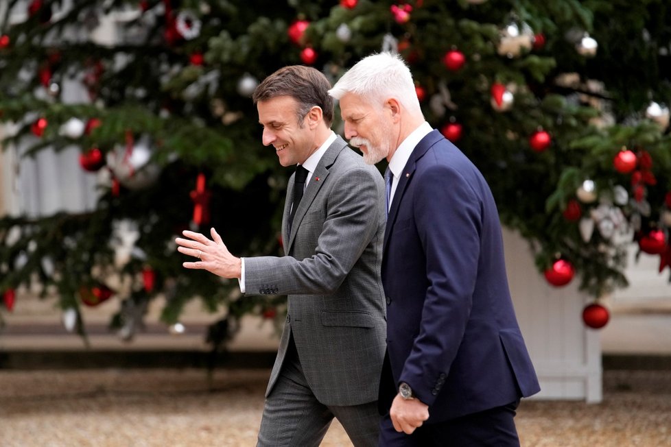 Prezident Petr Pavel se v Paříži setkal s francouzským prezidentem Emmanuelem Macronem (20. 12. 2023).