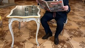 Petr Pavel v Hrzánském paláci s deníkem Blesk (1.2.2023)