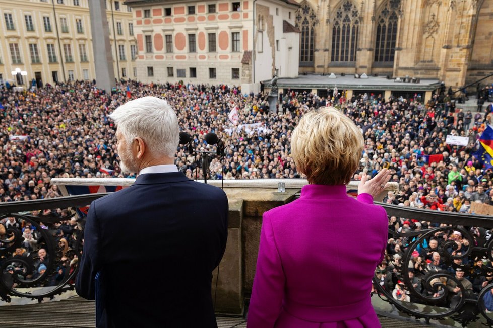 Inaugurace Petra Pavla: prezident s manželkou Evou. (9.3.2023)