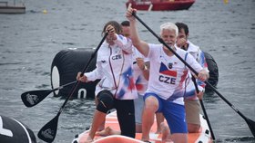 Petr Pavel a Eva Pavlová na Olympijském festivalu u jezera Most.
