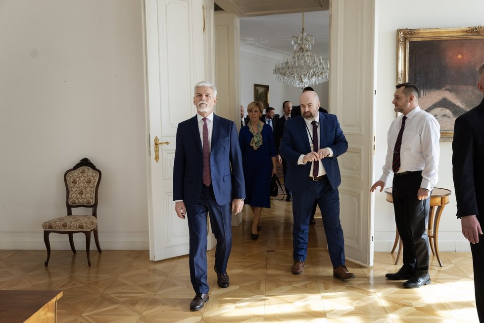Prezident Petr Pavel s manželkou Evou na obhlídce Lumbeho vily (10.3.2023)