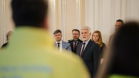 Prezident Petr Pavel přijal policisty, hasiče a záchranáře, kteří byli u zásahu na filozofické fakultě. (18. 1. 2024)