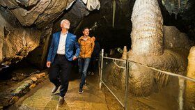 Prezident Petr Pavel na návštěvě jeskyně v Moravském krasu (26.9.2023)