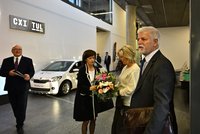 Pavel s první dámou Evou na Liberecku: Zajímal se o nanotechnologie a "tajné věci" pro armádu