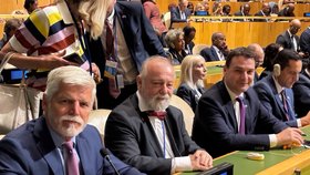 Petr Pavel a Petr Macinka na zasedání Valného shromáždění OSN (22. 9. 2026)