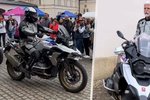 Prezident Pavel na motorce: Vyrazil s motorkáři do Lán na podporu nedonošených dětí.