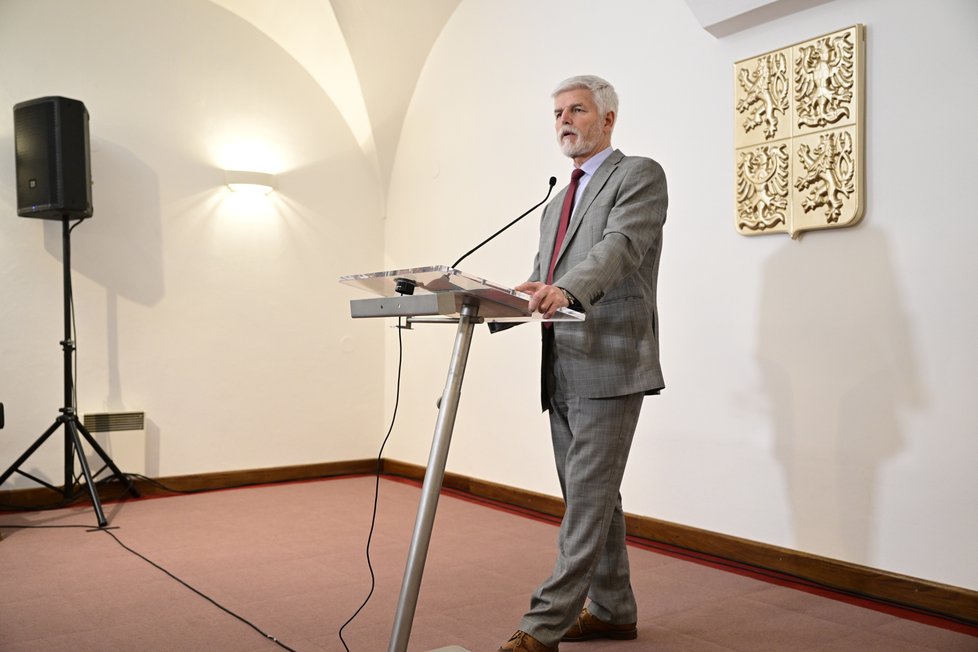 Tisková konference nově zvoleného prezidenta Petra Pavla v Hrzánském paláci (3. 2. 2023)